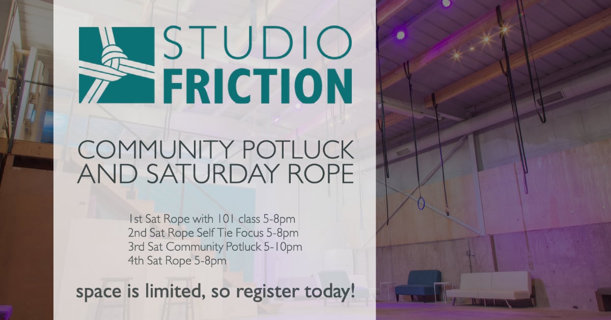 Community Potluck Saturday Rope flyer