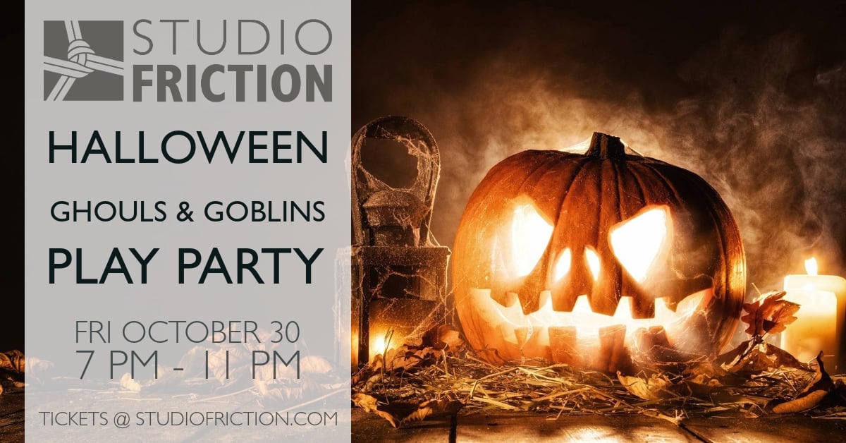 Ghouls & Goblins Halloween play party flyer