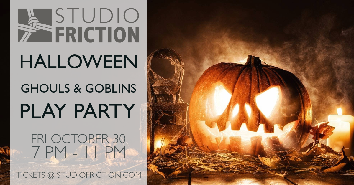 Ghouls & Goblins Halloween play party flyer