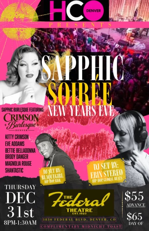 New Years Eve Sapphic Soiree flyer