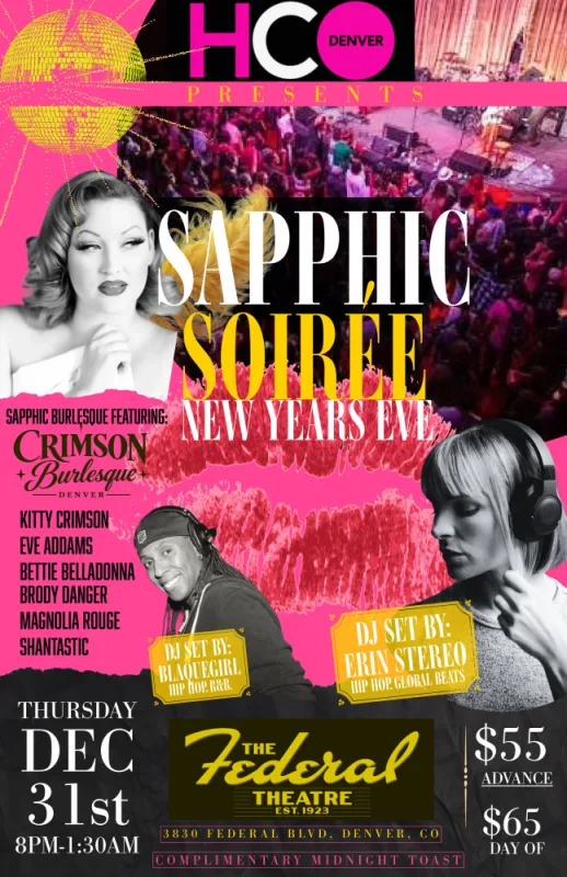 New Years Eve Sapphic Soiree flyer